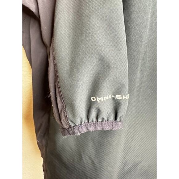 Men's Columbia Omni Shield Black Lined Jacket Coat Medium Collar Zip - Picture 7 of 13